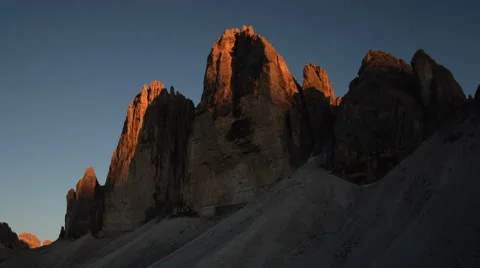Sunset time lapse tre cime de lavaredo zoom pan 11564 Stock Footage 43303920