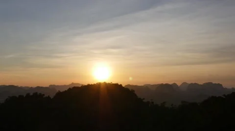 Sunset time lapse in tropical mountains Stock Footage 48336463