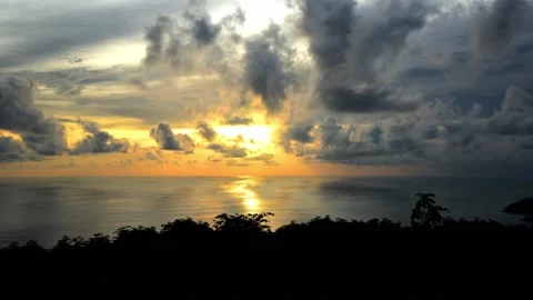 Sunset time-lapse video. Moving clouds against the sunset. Stock Footage 144231477