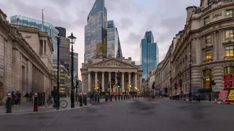 Sunset time lapse view of the City of London Stock-Footage 312162252