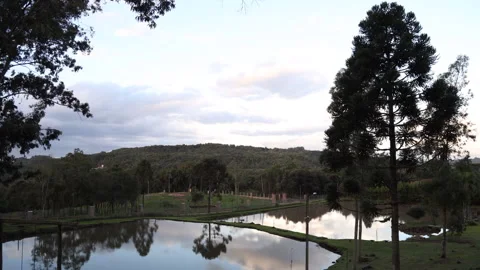 Sunset time lapse view in countryside of Rio Grande do Sul Sierra, Brazil Stock Footage 197090085