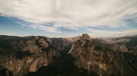 Sunset time lapse of Yosemite Valley from Glacier Point Stock Footage 67168076