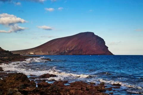 Sunset time at  Playa de la Tejita. Tenerife, Spain Stock Photos