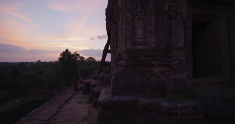 Sunset Time at The Prasat Pre Rup Temple in Angkor Wat, Siem Reap, Cambodia Stock Footage 148968447