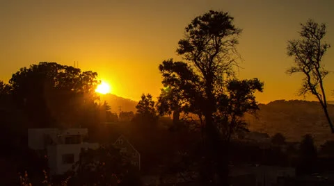 Sunset Time by Residential Area in San Francisco Stock Footage 24976334