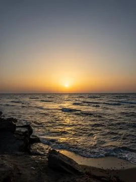 Sunset time at the sea Stock Photos