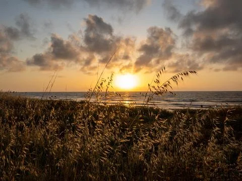 Sunset time at the sea Stock Photos