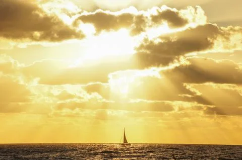 Sunset time at the sea Stock Photos