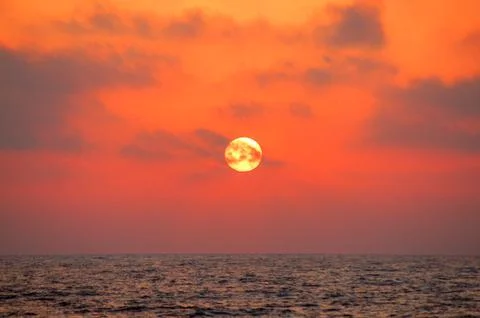 Sunset time at the sea Stock Photos