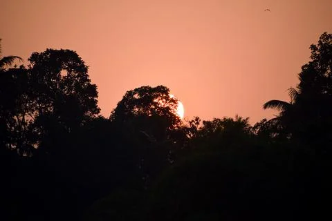 Sunset time . Sun is going down Stock Photos