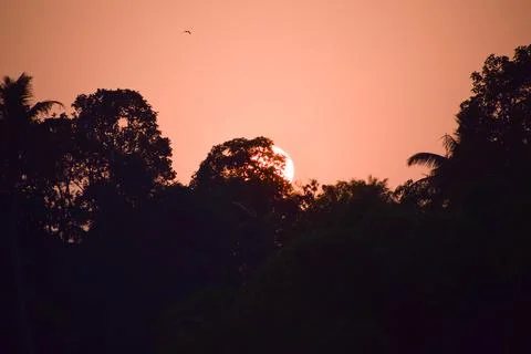 Sunset time . Sun is going down Stock Photos