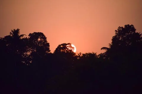 Sunset time . Sun is going down Stock Photos