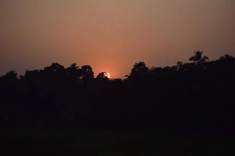 Sunset time . Sun is going down Stock Photos