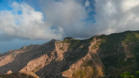 Sunset Timelapse 4K Over Canyon with Clouds on Tenerife, Canary Islands Stock Footage 318526310