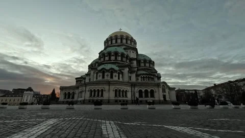Sunset Timelapse of Alexander Nevsky Cathedral in Sofia, 2026 Stock Footage 325625522