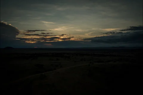 Sunset timelapse Amboseli clouds rays Kenya Africa Stock Footage 232805892
