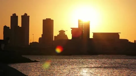 Sunset timelapse in bahrain Video stock 12174190