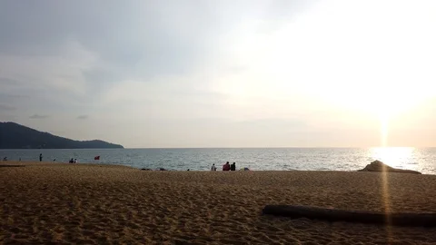 Sunset timelapse on the beach Mai Khao, Phuket, Thailand Video stock 127640304