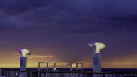 Sunset Timelapse of Beautiful Clouds on a Cruise Ship In 10-Bit Prores 422Hq Hlg Stock Footage 201959990