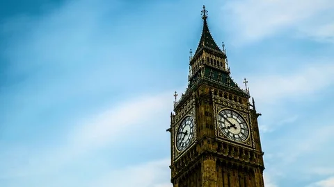 Sunset timelapse of Big Ben in Westminster, London, UK Stock Footage