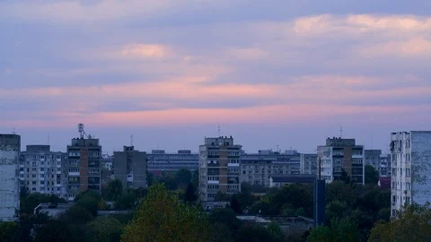 Sunset timelapse with blocks Stock Footage 99429025