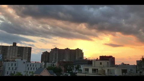 Sunset Timelapse in Brighton Beach, NY Stock Footage 76845796