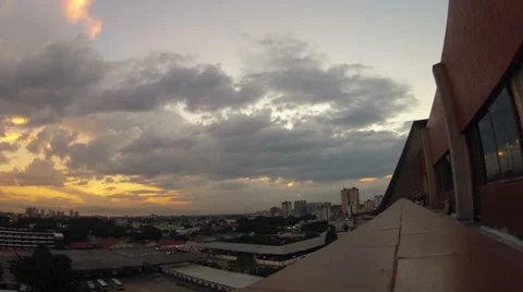Sunset timelapse building. atardecer edificio Stock Footage 34400540