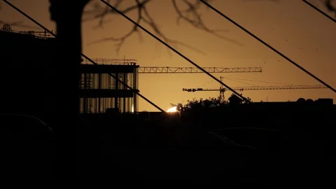 SUNSET TIMELAPSE IN THE CITY Stock Footage 98110592