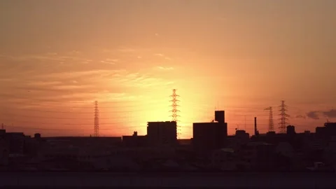 Sunset timelapse in a city in Japan Video stock 326166923