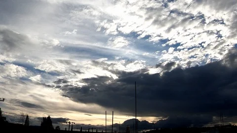 Sunset timelapse clouds Stock Footage 118555220