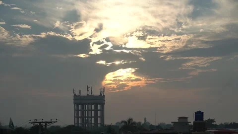 Sunset Timelapse with Clouds moving 2 Stock Footage 255309535