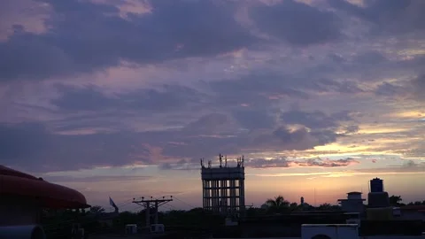 Sunset Timelapse with Clouds moving Stock Footage 255309953