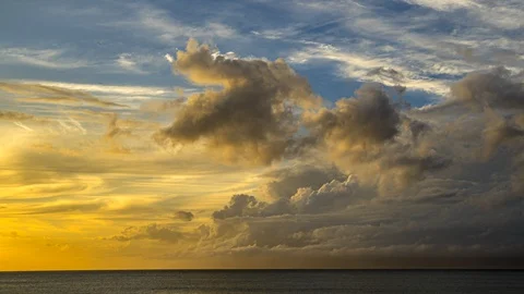 Sunset Timelapse of Dramatic Colorful Clouds over Molokai Stock Footage 129055483