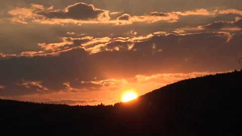 Sunset Timelapse, Dramatic Sundown Landscape, Sunrise in Mountains View Nature Stock Footage 143710230