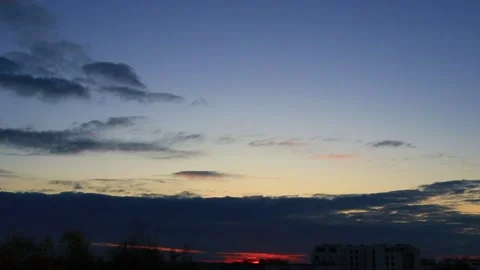 Sunset Timelapse, Dramatic Sundown Landscape, Sunrise in the city View Nature. Stock Footage 255608441