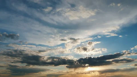 Sunset timelapse - evening clouds Stock Footage 130863386