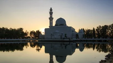 Sunset timelapse at Floating mosque, Terengganu Stock Footage 85660249