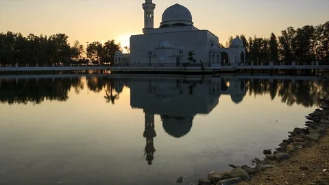 Sunset timelapse at Floating mosque, Terengganu Stock Footage 85660586