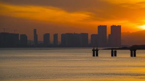 Sunset in timelapse Video stock 296107149