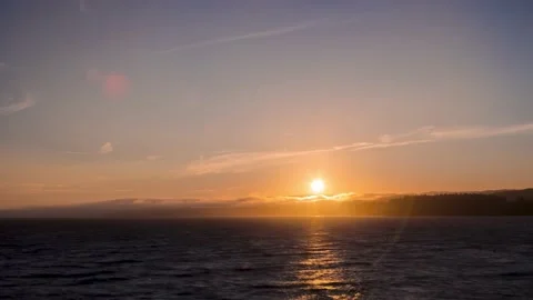 Sunset timelapse, holy grail, day to night, Vancouver Island, Sooke. 4k 24fps. Видео 157745361