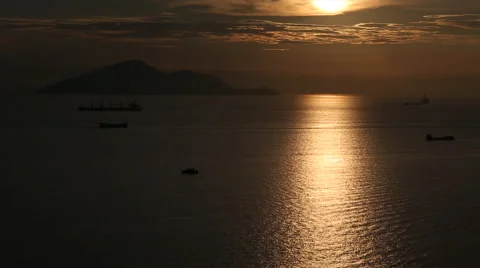 Sunset timelapse in Hong Kong Stock Footage 46750478