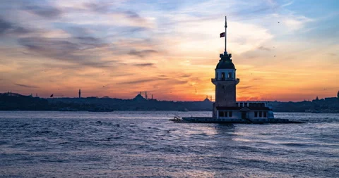 Sunset timelapse istanbul Video stock 269009512