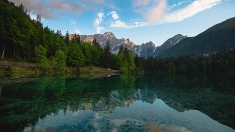 Sunset Timelapse of Lago Di Fusine in Slovenia Stock Footage 127183953