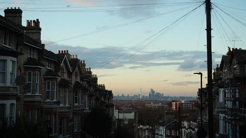 A sunset timelapse of London's skyline from Crystal Palace in HD Stock Footage