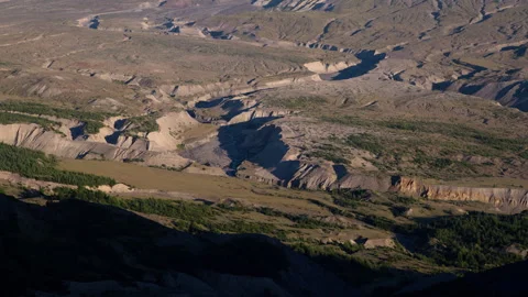 Sunset timelapse of the Mount St. Helens badlands Stock Footage 246080568