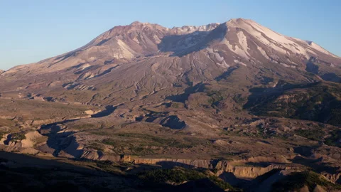 Sunset timelapse of the Mount St. Helens badlands Stock Footage 246080702