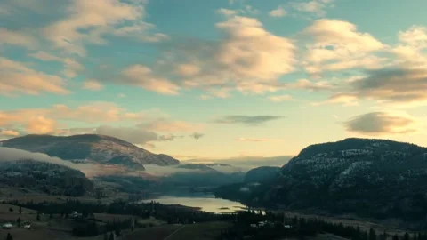 Sunset Timelapse with mountain and lake Stock Footage 221281912