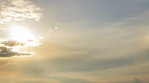 Sunset timelapse of moving clouds Stock Footage 94914743