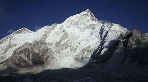 Sunset timelapse of Nuptse, Everest region, Himalaya, Nepal Stock Footage 37972724