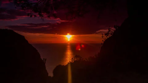 Sunset Timelapse in the Ocean Stock Footage 35218600